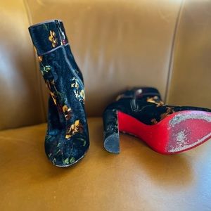 Christian Louboutin Moulamax 85 Velour Boquet Boots Sz. 38